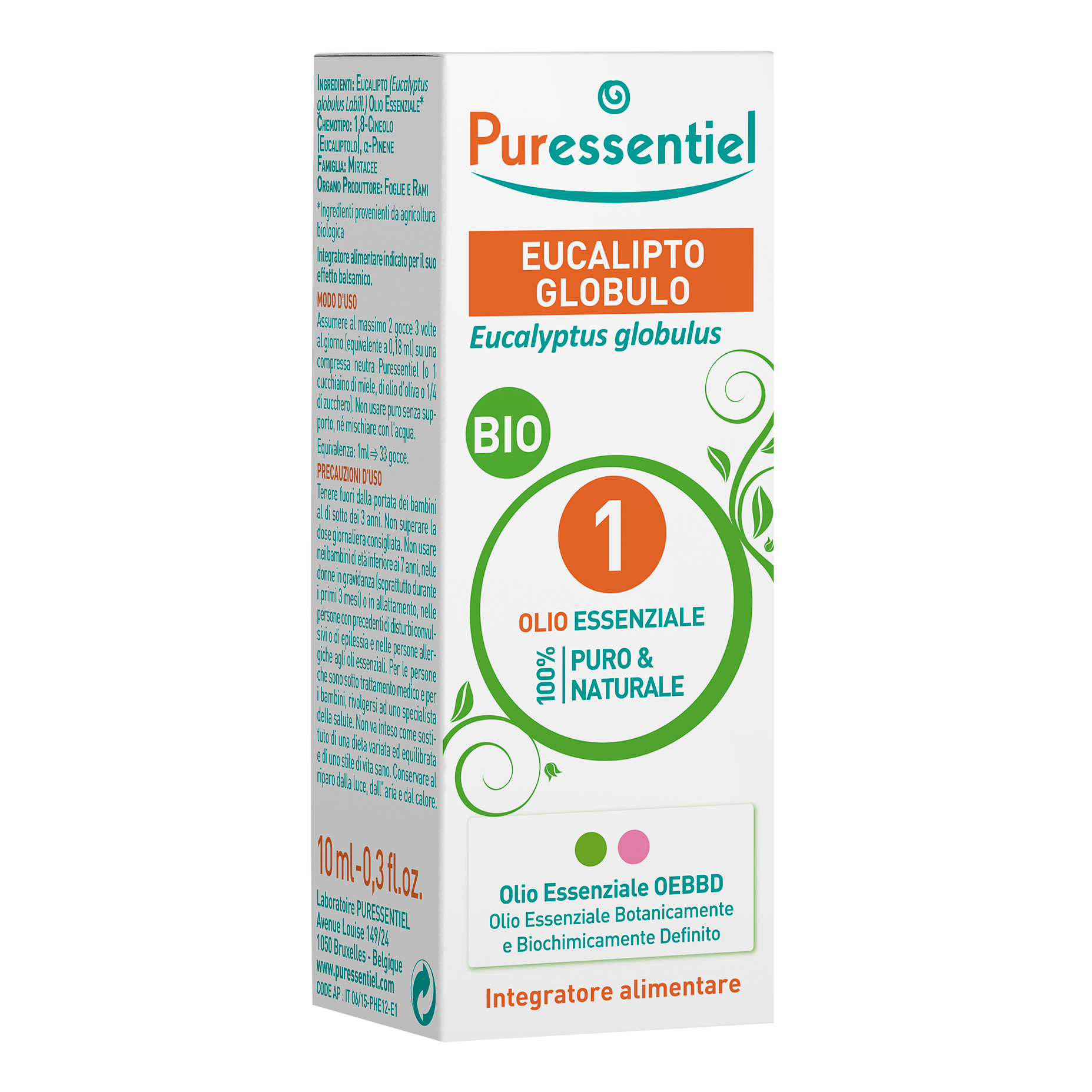 PURESSENTIEL OLIO ESSENZIALE EUCALIPTO GLOBULOSO Minsan:926858515 di  PURESSENTIEL 3401599423824