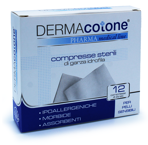 Vendita Garza idrofila compressa dermacotone 4 strati 7,5x7,5cm 12 pezzi On  Line