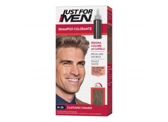 Just for men shampoo colorante h25 castano chiaro attivatore chiaro 38,5 ml + base colore 27,5 ml