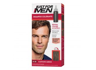 Just for men shampoo colorante h35 castano medio attivatore chiaro 38,5 ml + base colore 27,5 ml