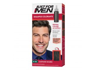 Just for men shampoo colorante h45 castano scuro attivatore chiaro 38,5 ml + base colore 27,5 ml