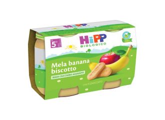 Hipp bio omogeneizzato mela banana biscotto 2x125 g