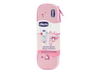 Chicco set dentale rosa con fluoro