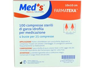 Garza compressa meds farmatexa idrofila 2/8 10x10cm 100 pezzi