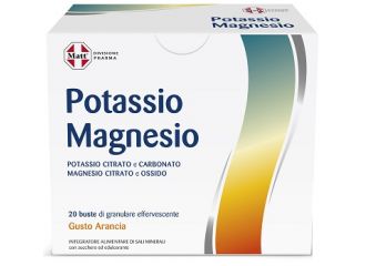 Matt divisione pharma potassio e magnesio 20 buste granulare effervescente gusto arancia