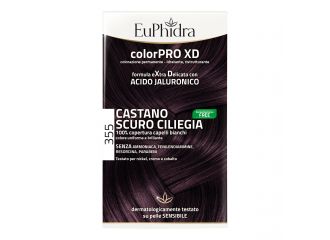 Euphidra colorpro xd 355 castano scuro ciliegia gel colorante capelli in flacone + attivante + balsamo + guanti