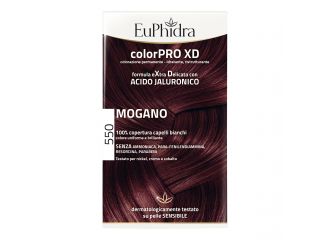 Euphidra colorpro xd 550 mogano gel colorante capelli in flacone + attivante + balsamo + guanti