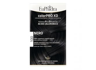 Euphidra colorpro xd 100 nero gel colorante capelli in flacone + attivante + balsamo + guanti