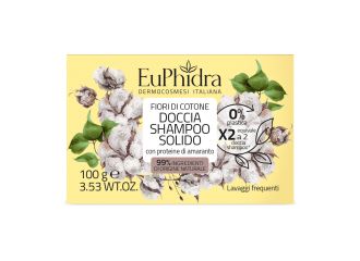 Euphidra doccia shampoo solido fiori di cotone 100 g