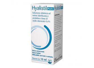 Gocce oculari hyalistil plus acido ialuronico 0,4% acqua distillata di ginkgo biloba + mirtillo nero + finocchio + centella asiatica 10 ml