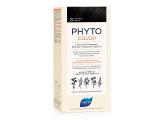 Phytocolor 3 castano scuro 1 latte + 1 crema + 1 maschera + 1 paio di guanti