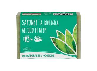 Fior di loto saponetta all'olio di neem per pelli grasse e impure 100 g