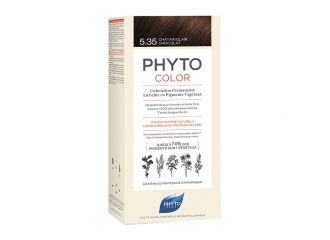 Phytocolor 5,35 castano chiaro cioccolato latte + crema + maschera + foglietto illustrativo + 1 paio di guanti