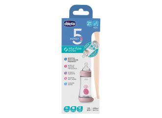 Chicco biberon perfect 5 girl 240 ml in silicone 2 fori