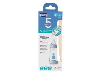 Chicco biberon perfect 5 boy 240 ml in silicone 2 fori