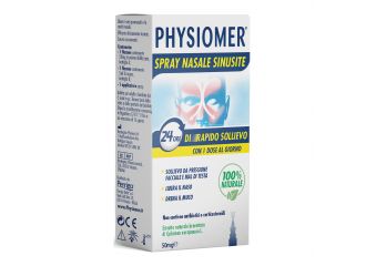 Physiomer spray nasale sinusite 2 pezzi 1 flacone da 50 mg di estratto di ciclamino naturale liofilizzato + 1 fiale da 5 ml di solvente