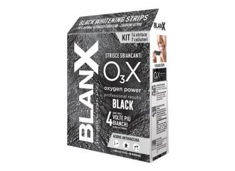 Blanx o3x black strisce sbiancanti e antimacchia 14 pezzi