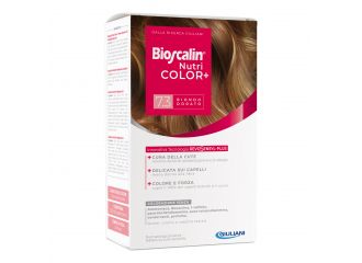 Bioscalin nutricolor plus 7,3 biondo dorato crema colorante 40 ml + rivelatore crema 60 ml + shampoo 12 ml + trattamento finale balsamo 12 ml