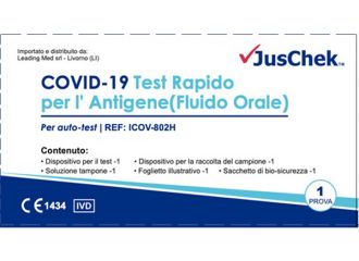 Test antigenico rapido covid-19 juschek autodiagnostico determinazione qualitativa antigeni sars-cov-2 in campioni salivari mediante immunocromatografia