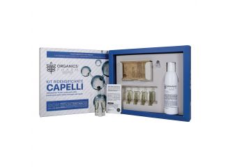 Organics pharm kit ridensificante capelli 1 lozione anticaduta 4 fiale da 0,6 ml + 1 shampoo rivitalizzante 150 ml + 1 anti hairloss patch 14 bustine