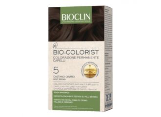 Bioclin bio colorist 5 castani ch kit composto da bio-colorist crema colorante cap 3 50ml+bio-colorist rilevatore crema 75ml+ biocolor protect maschera 10ml+ shampoo postcolore10ml