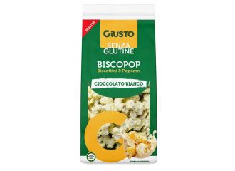 Giusto senza glutine biscopop biscottini & popcorn cioccolato bianco 80 g